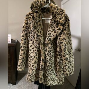 Abercrombie & Fitch Faux Fur Leopard Jacket